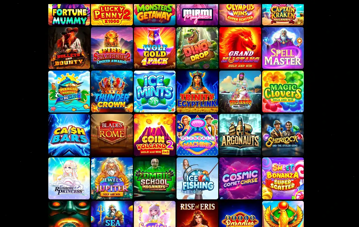 Vulkan Neon casino — интерфейс главного экрана